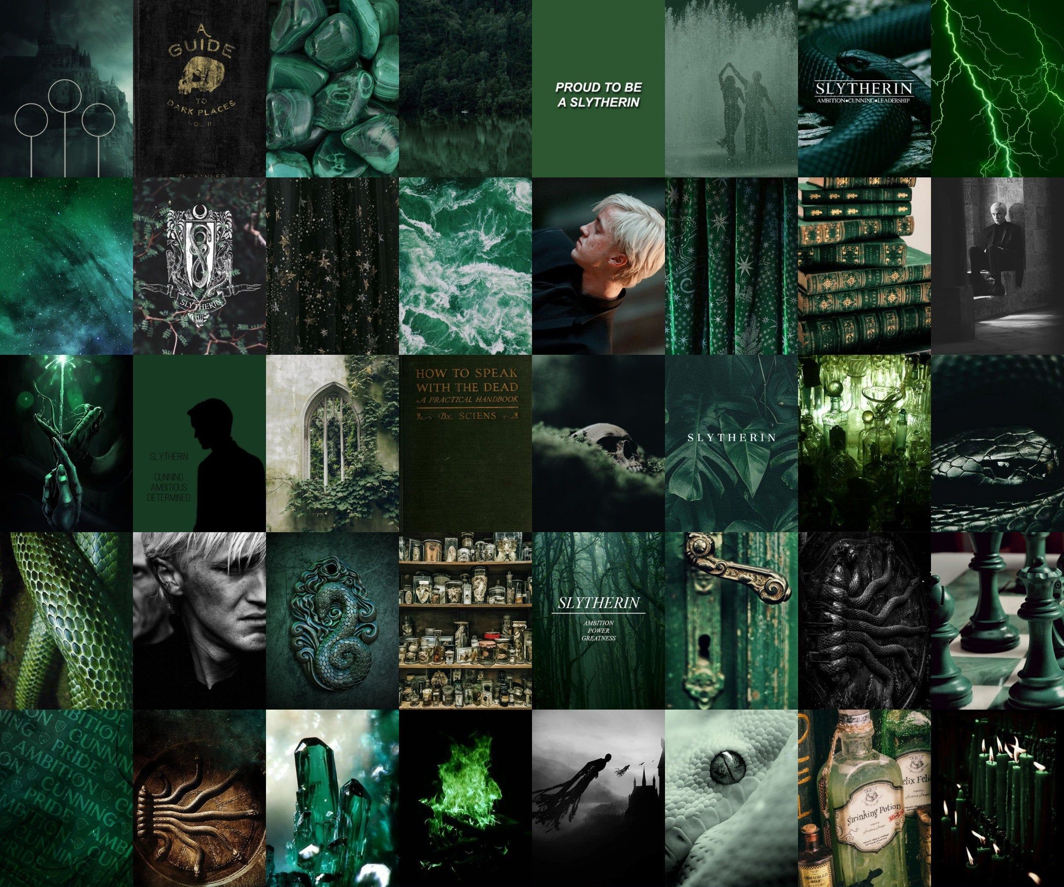 Slytherin Wallpaper Aesthetic Collage
