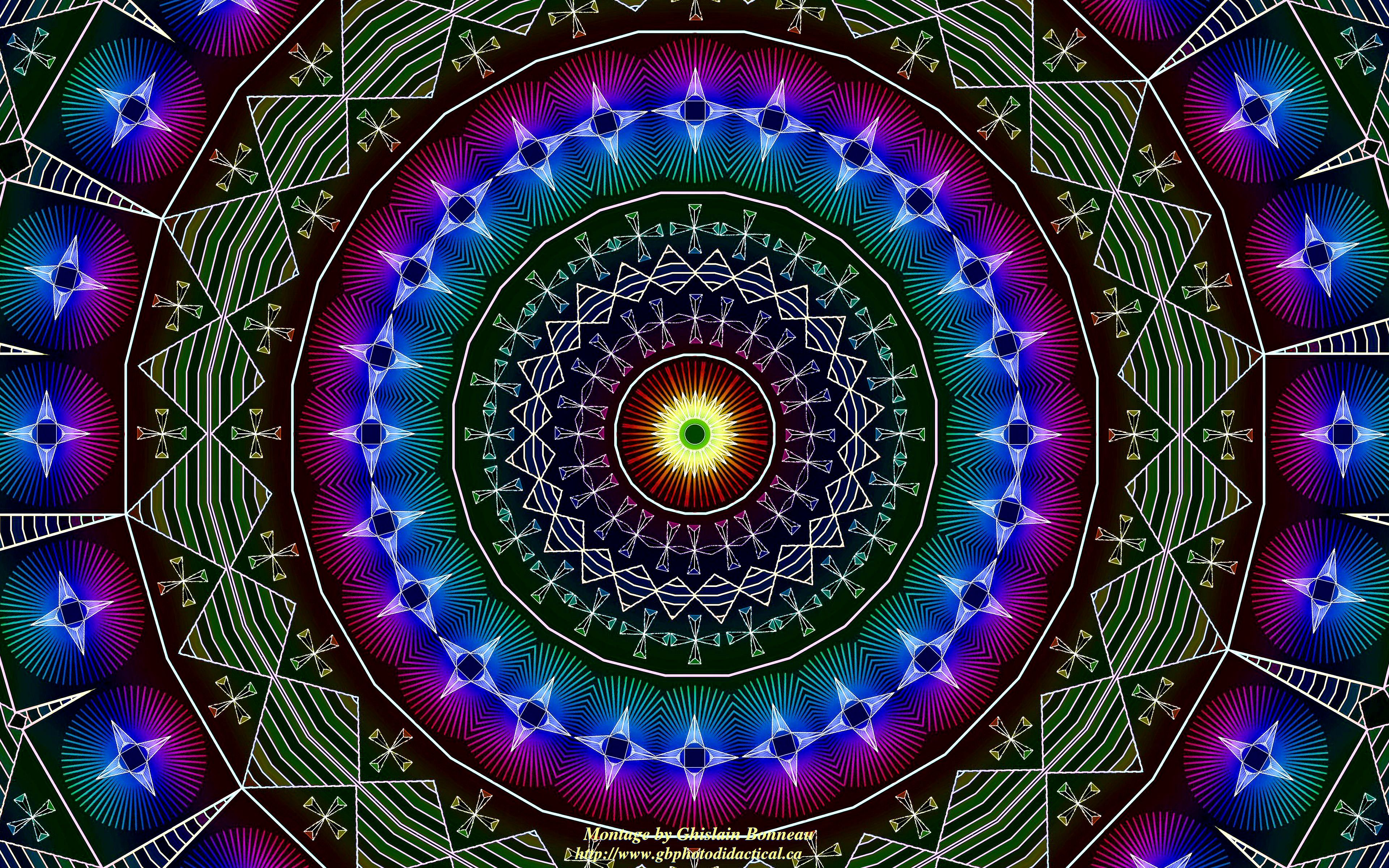 Wallpaper Psychedelic Kaleidoscope Ahsanti Stool Symbols Ws