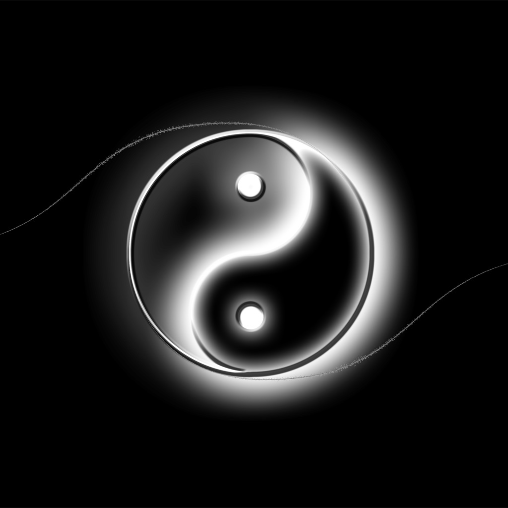 Yin And Yang Logo Art iPad Wallpaper Download iPhone