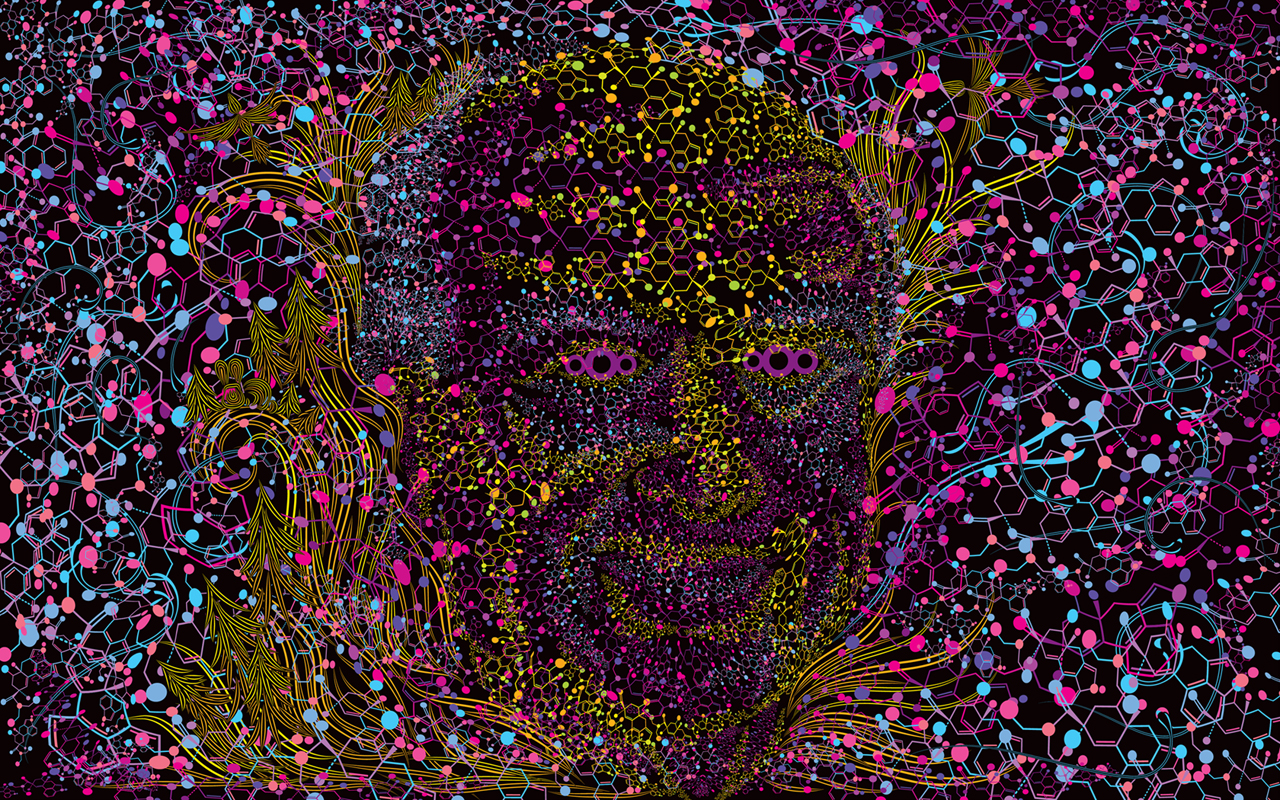 Albert Hofmann Psychedelic Portrait Wallpaper By Andrei Verner