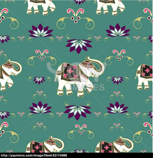 Royalty Vector Of Festive Typical Indian Elephant Pattern