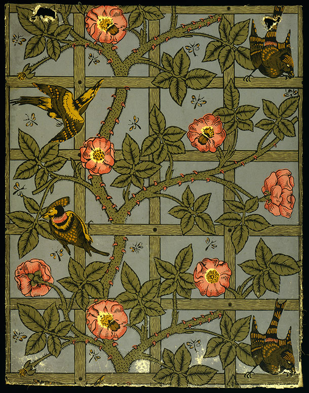 Trellis Woodblock Printed Wallpaper By William Morris England