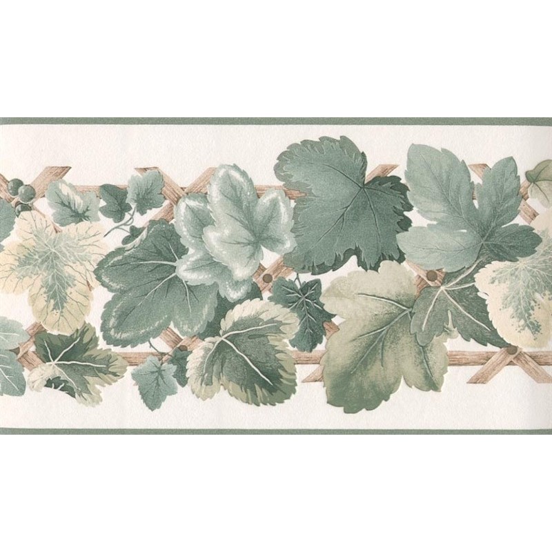 Free download Wallpaper Border Leaf Scroll Ivy on Lattice Border