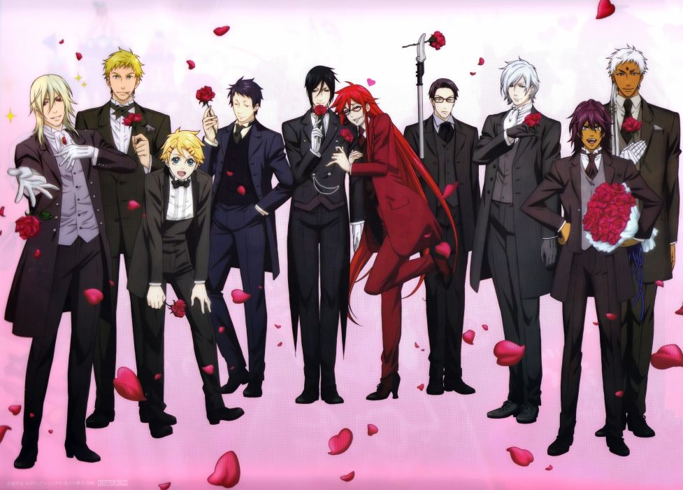 Flowers Suit Kuroshitsuji Sebastian Michaelis Anime Boys