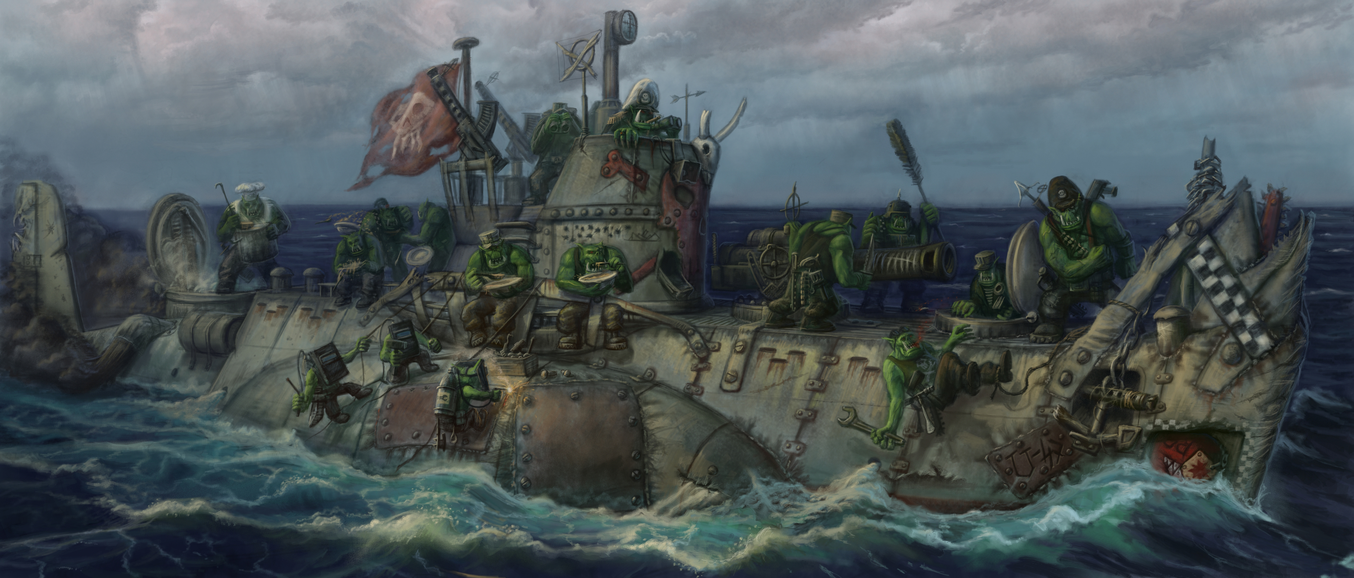 Orcs Submarine Warhammer Orc Wallpaper