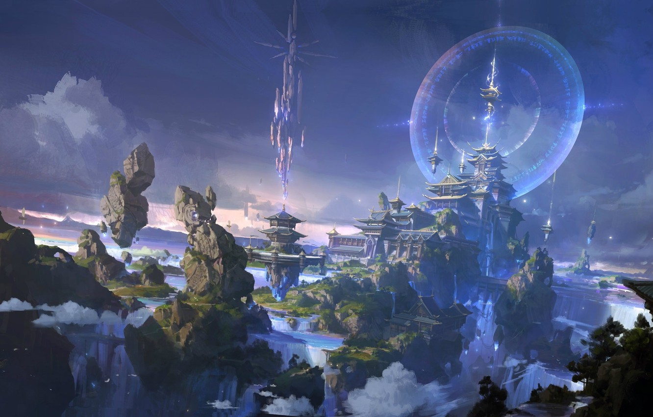 Wallpaper The Sky City Castle Game Location Large