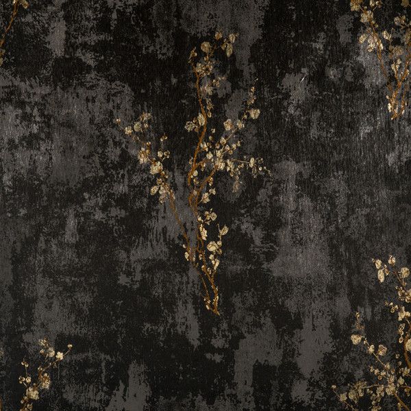 Zen Wallpaper In Charcoal And Gold Design By York Wallcoverings