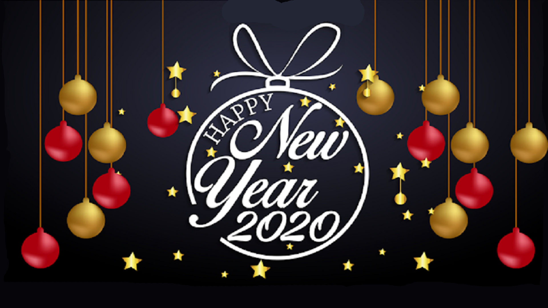 Golden Happy New Year 2020 Greeting Card Desktop Wallpapers For