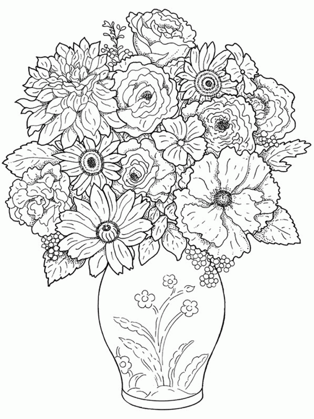 Colours Drawing Wallpaper Beautiful And Lovely Vase Flowers Colour