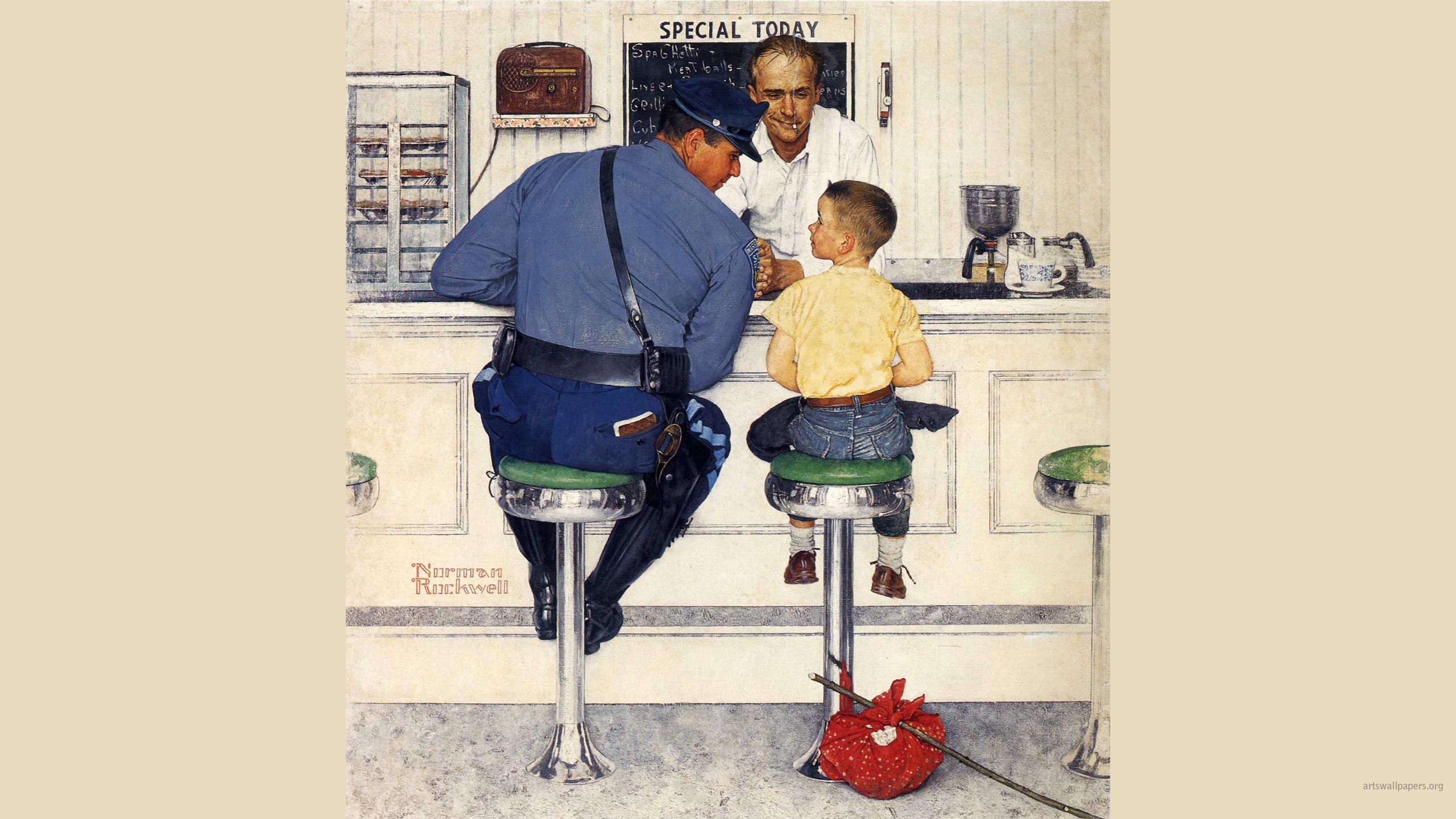 The Runaway Norman Rockwell Wallpaper Painting Art