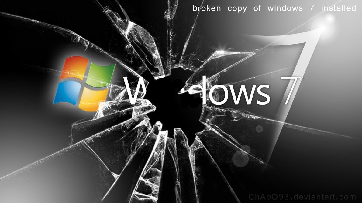 Broken glass Windows 7 by ChAbO93