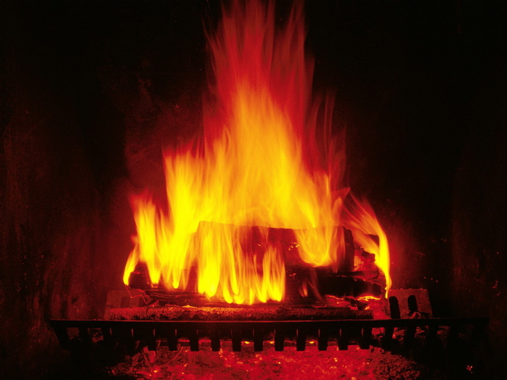 crackling fireplace screensaver