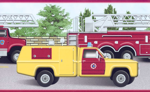 46 Fire Truck Wallpaper Border On Wallpapersafari