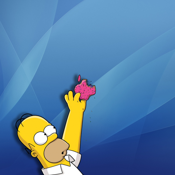Homer Apple Donut iPad Wallpaper