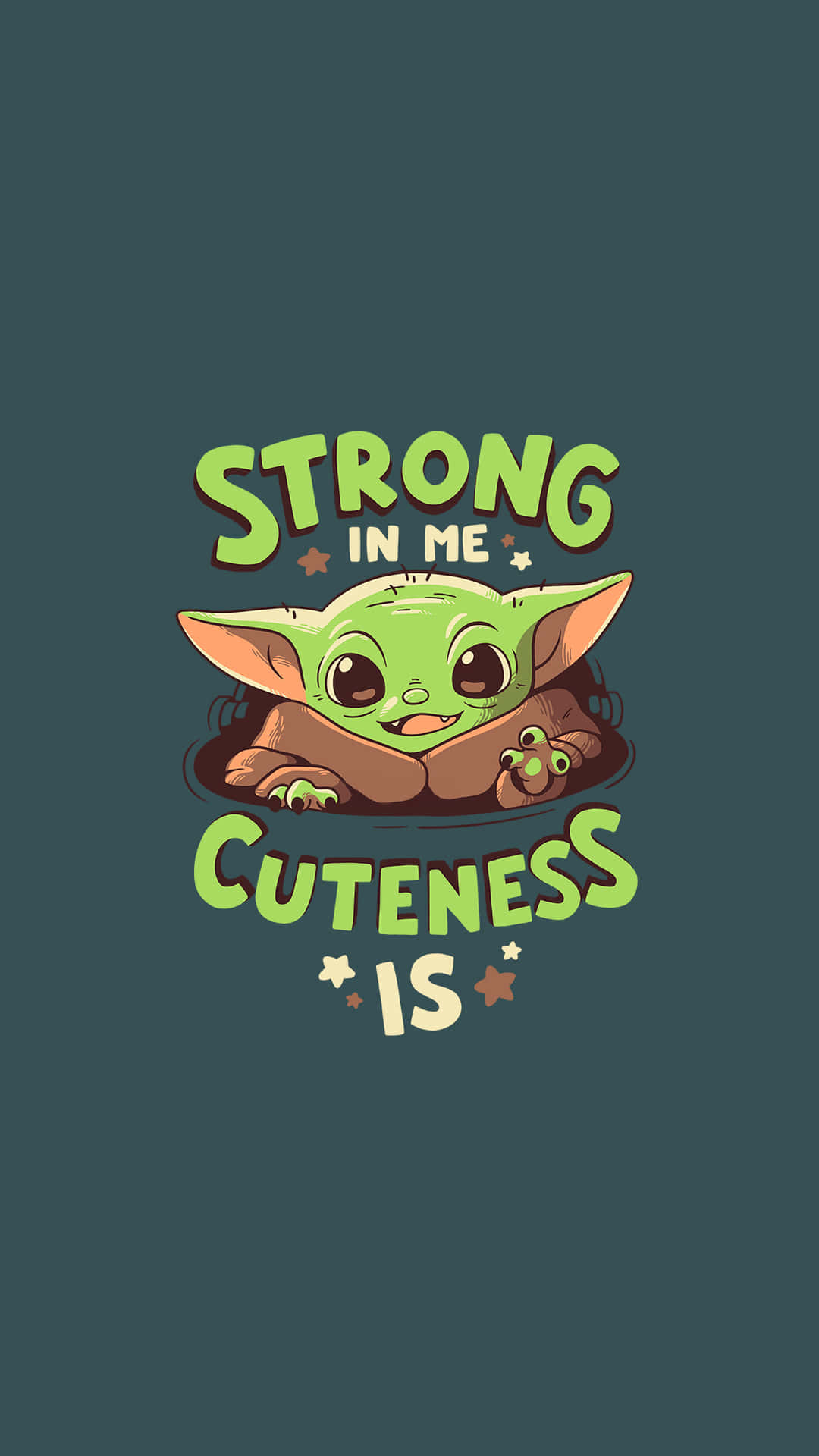 Baby Yoda Cartoon Wallpaper