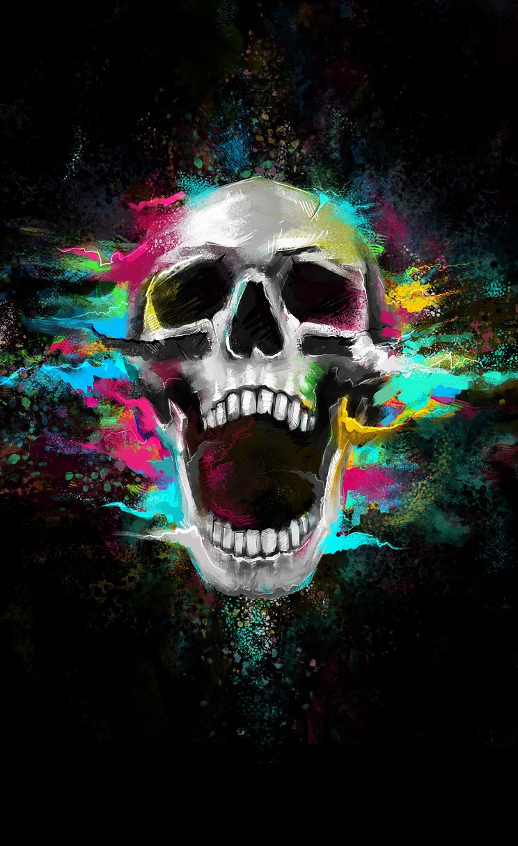 Crazy Shouting Skull iPhone 4s Wallpaper