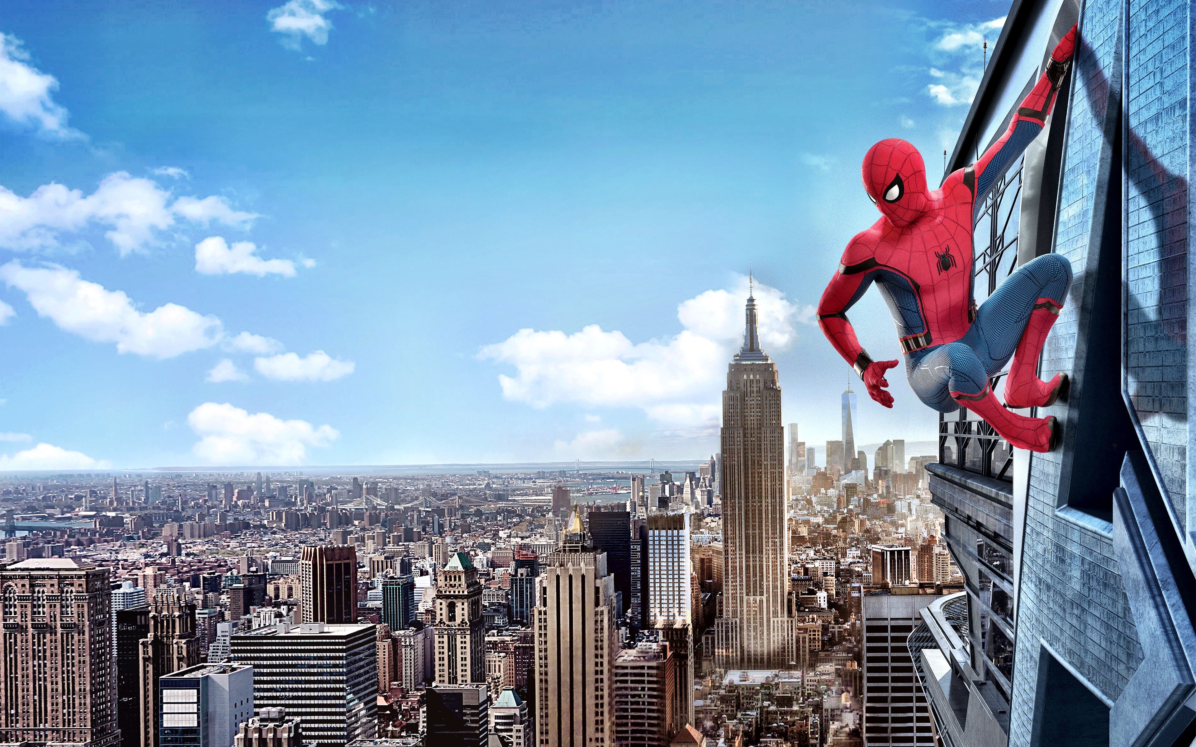 Wallpaper Spider Man Homeing New York City Heroes