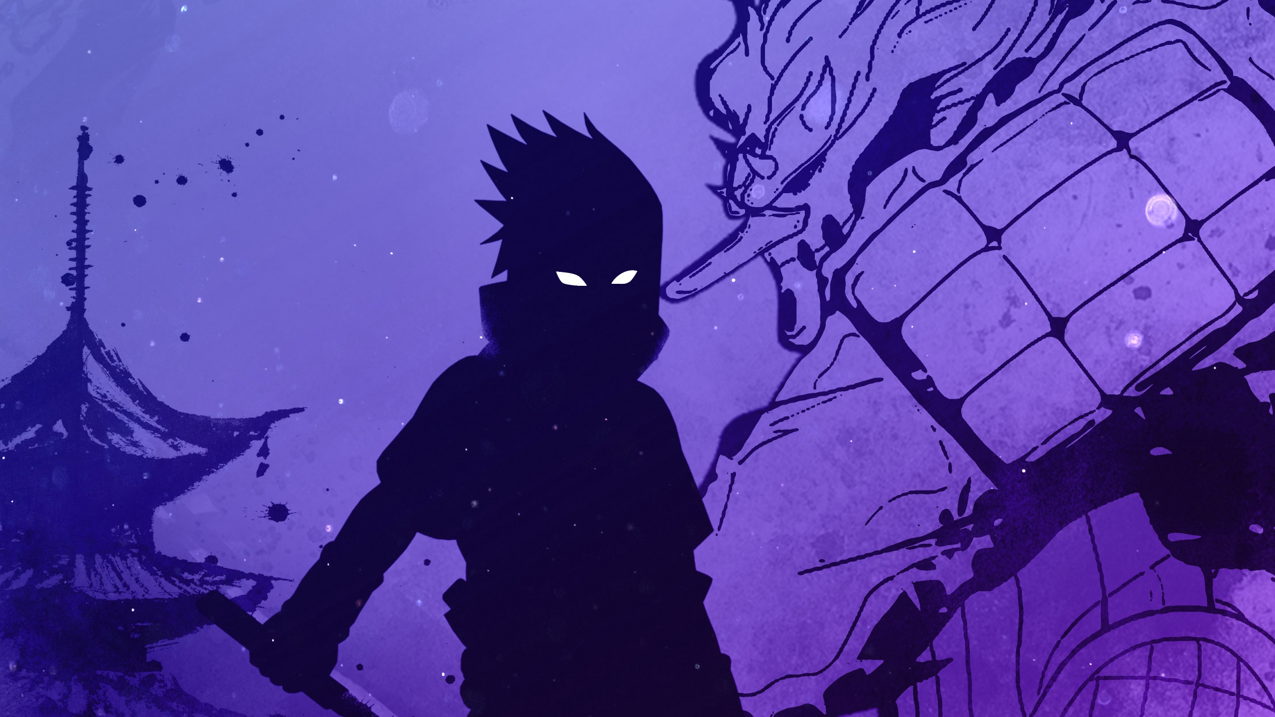 Sasuke Uchiha Wallpaper 4k Silhouette Naruto Illustration