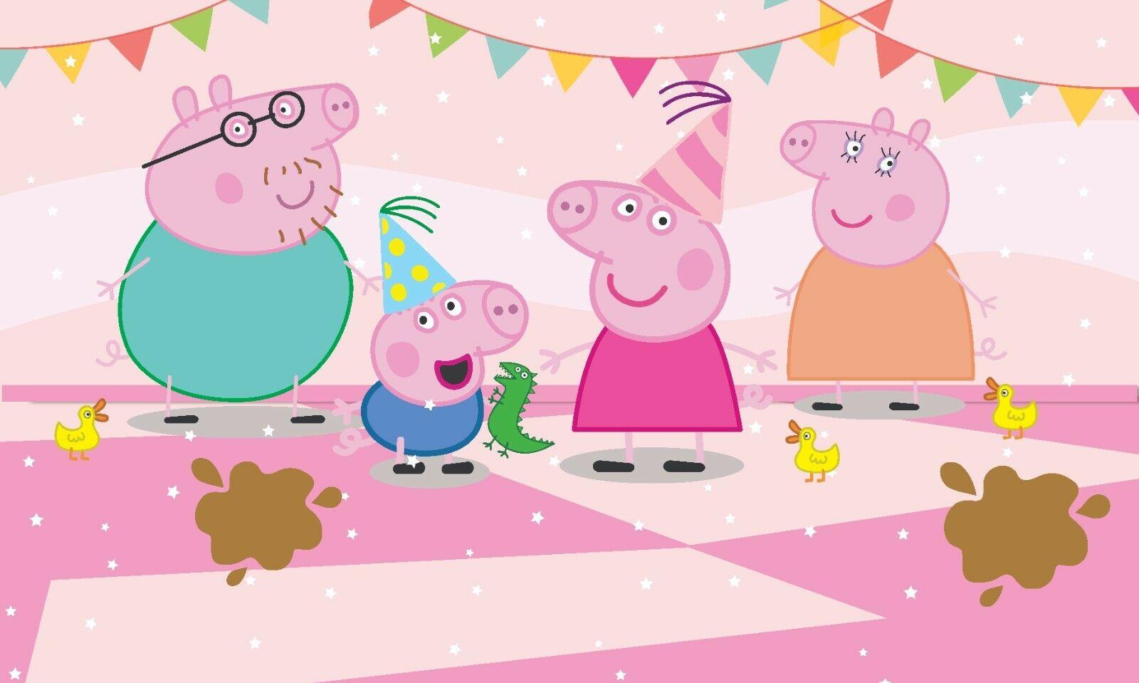 Peppa Pig Family Photography Backdrop Kids BirtHDay Party Photo
