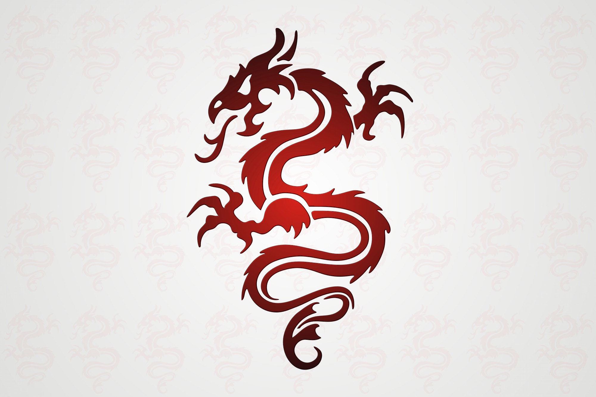 Tribal Red Dragon Tattoo Wallpaper