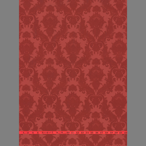 Red Petite Heirloom damask velvet flock wallpaper VCC0401