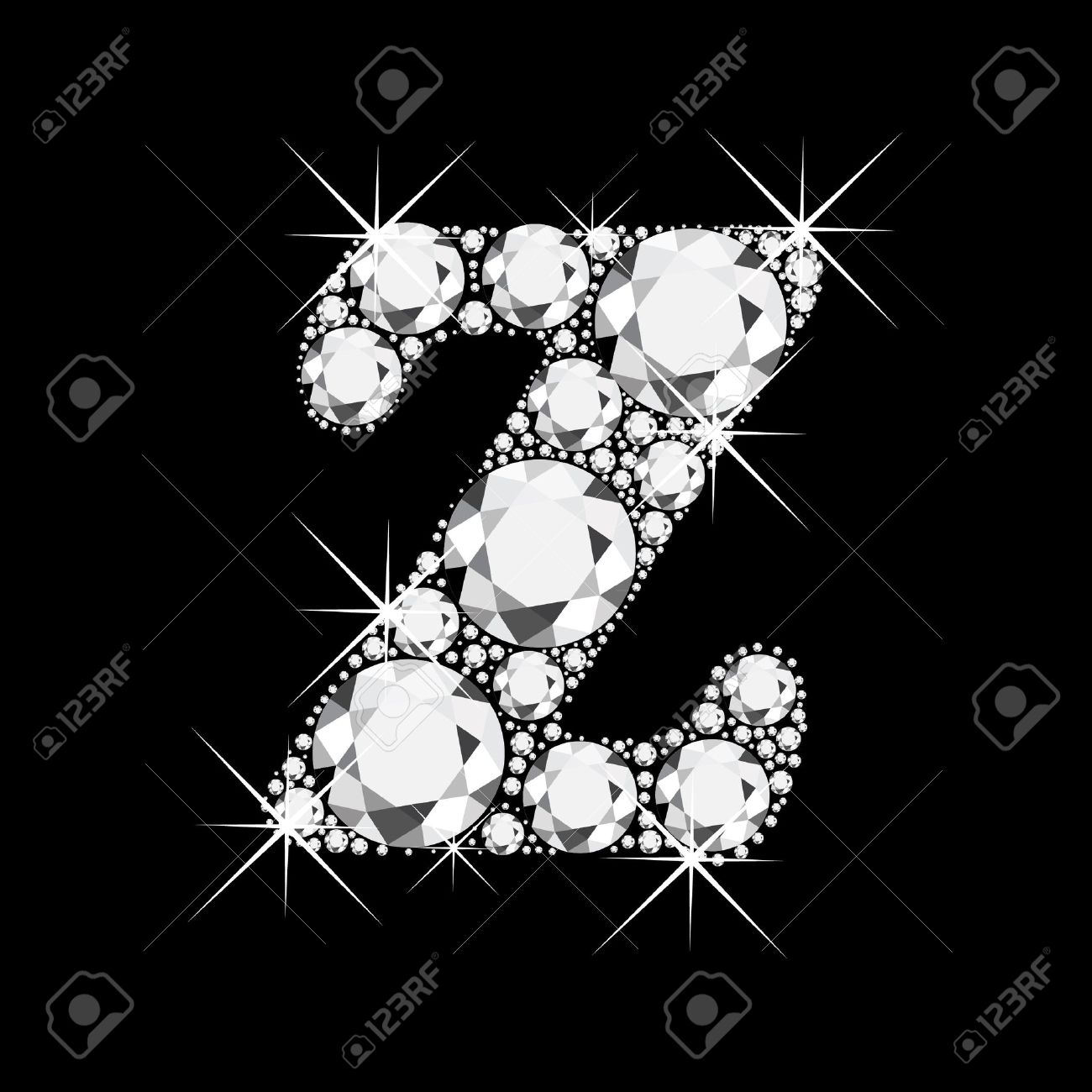 Z Letter With Diamonds Bling Royalty Cliparts Vectors