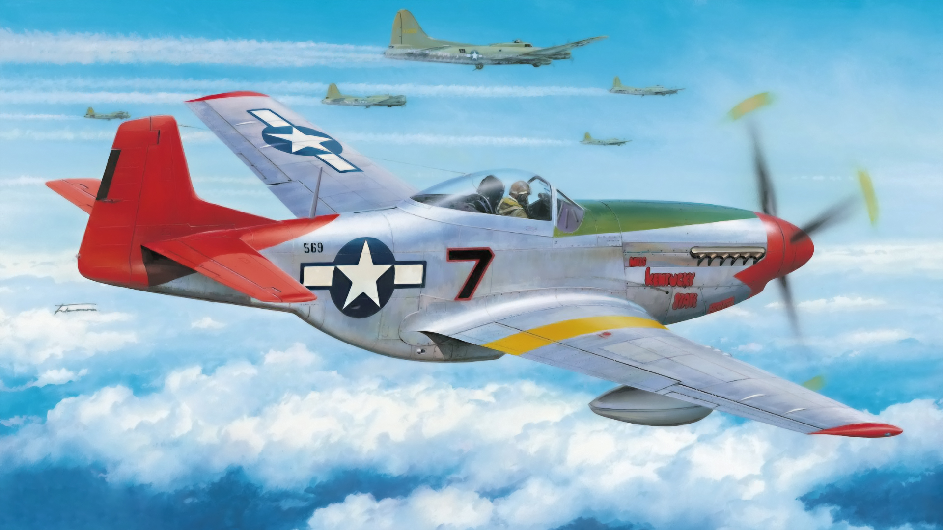 Art War Ww2 Painting Aviation Aircraft Wallpaper