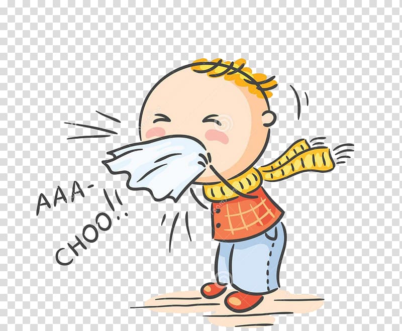 Sneezing Boy Illustration Mon Cold Influenza Symptom Flu