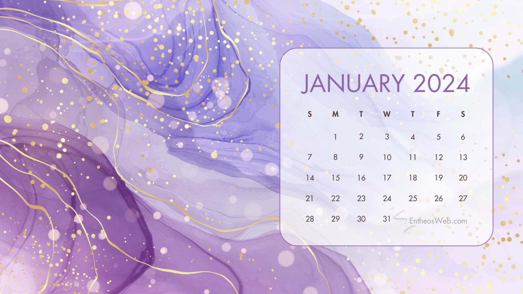 Jan Calendar Desktop Wallpaper
