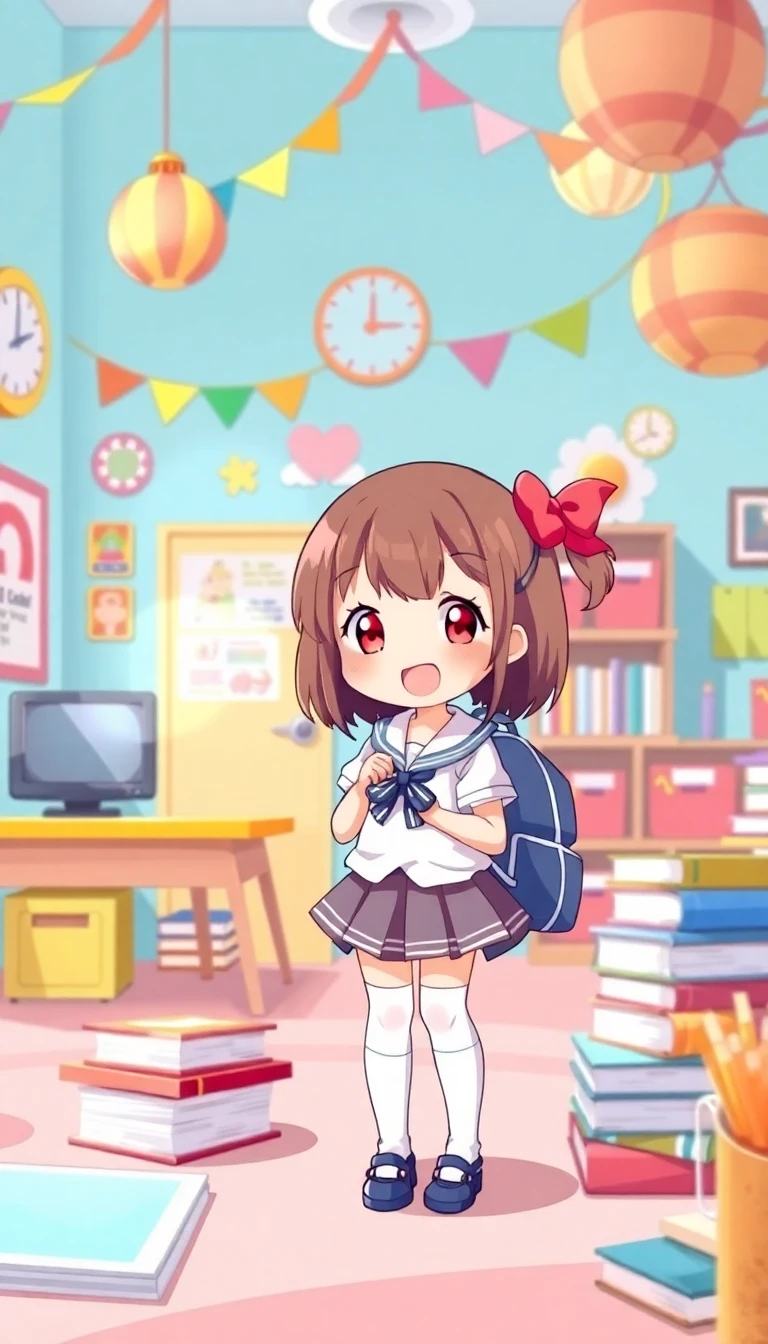 Cute School Girl Wallpaper