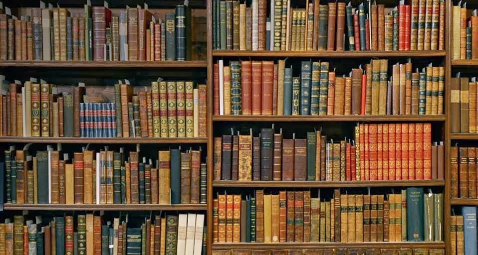 Bookshelves Photographed At Chawton House Library In Hampshire England