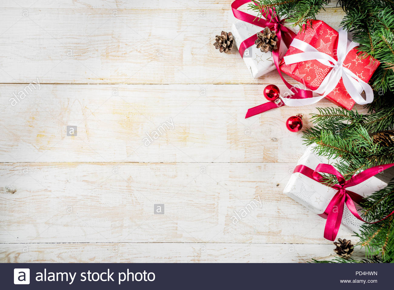 Christmas background with Christmas present gifts box and