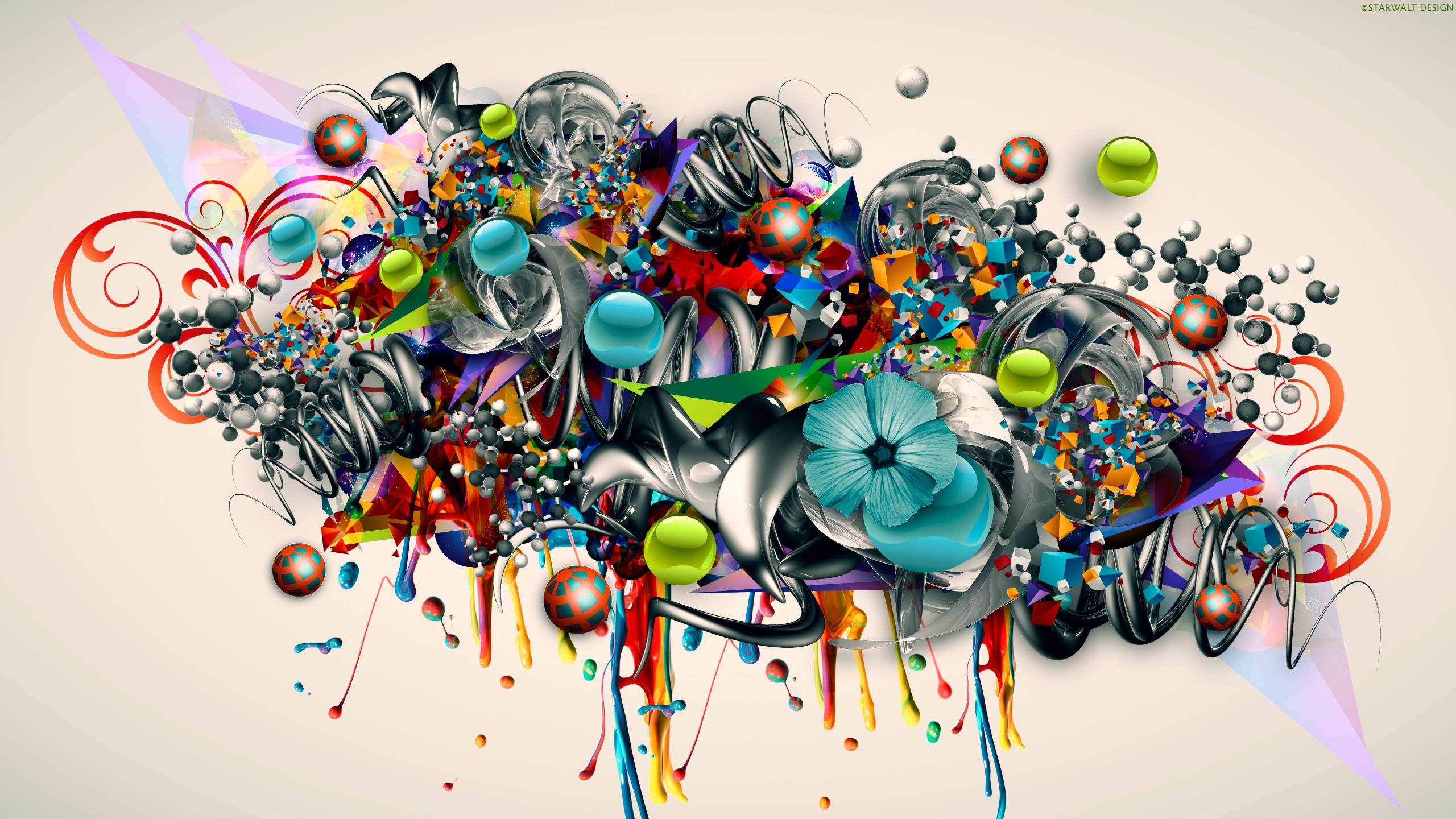 Graffiti Art 3d Color Psychedelic Flowers Urban Wallpaper Background