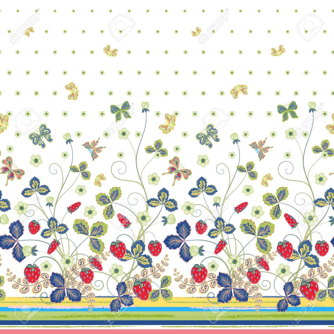 Vintage Berries Leaves Fruit Moth Butterfly Wallpaper Vertical 1300x1300