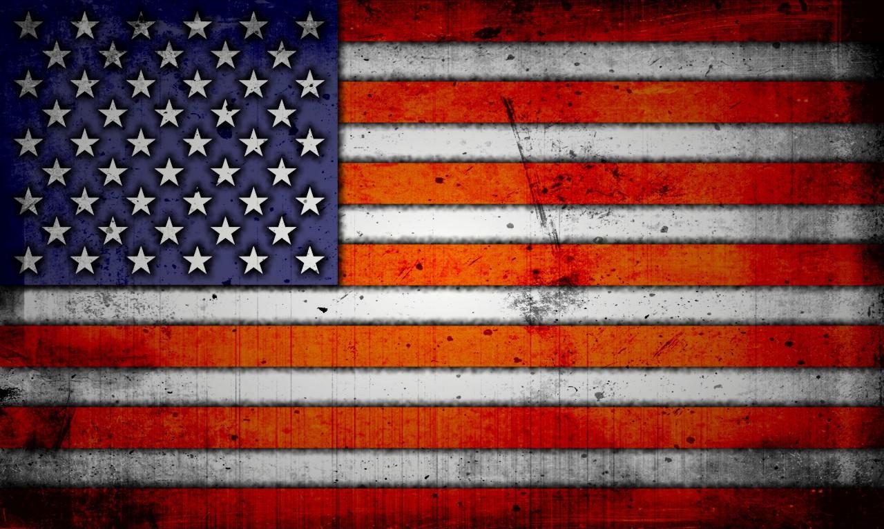 For American Flag Grunge Background Usa Flah