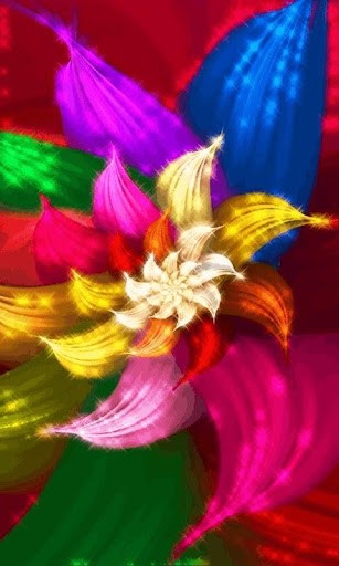 Bigger Rainbow Flower Live Wallpaper For Android Screenshot
