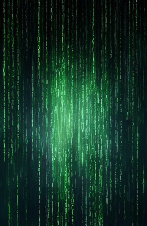 Matrix Binary Code Falling Wallpaper