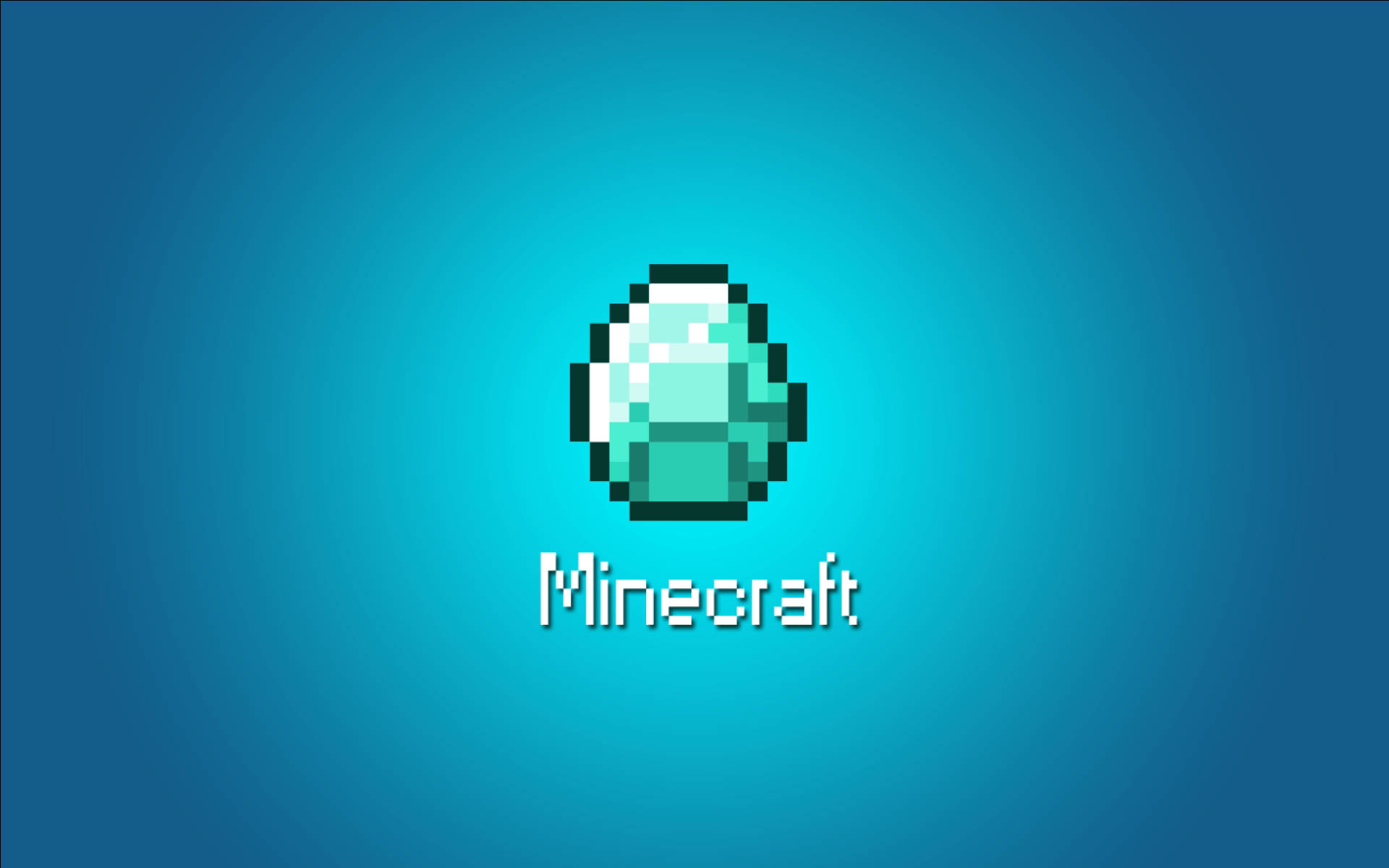 A pixelated diamond, the iconic symbol of Minecraft, set against a vibrant teal background