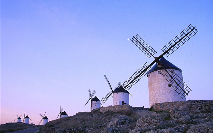 Dutch Windmill Attractive Scenery Wallpaper