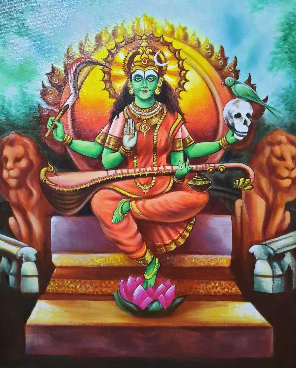 S V On Mantra Saraswati Goddess Tantra Art Shakti