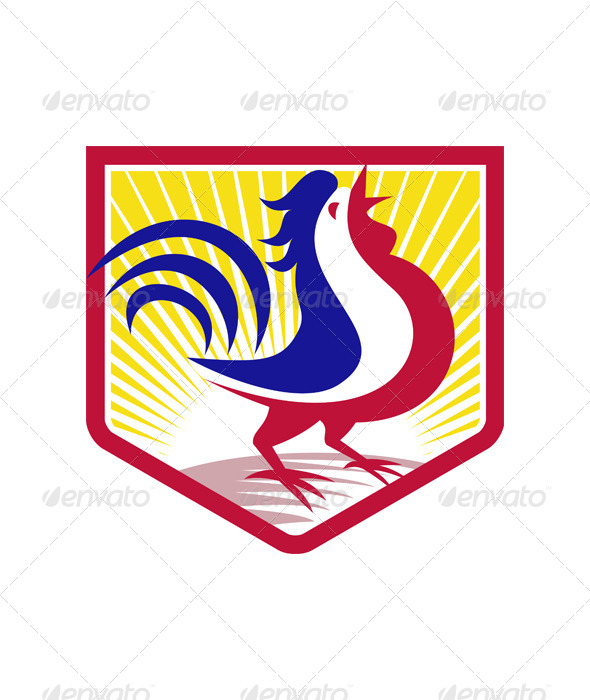 Graphicriver Rooster Cockerel Crowing Crest