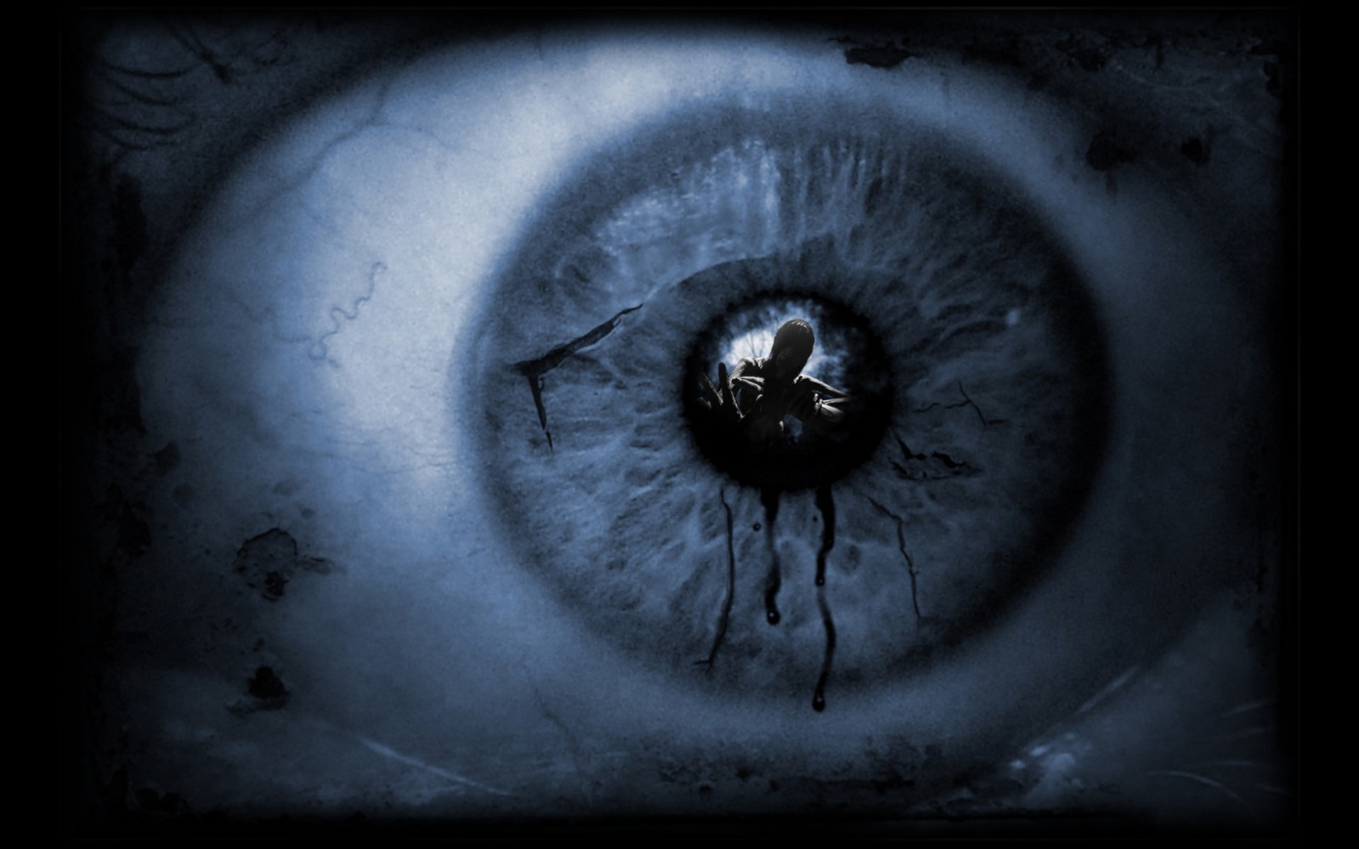 Scary Darkness Eye Reflections Photoshop Scared Wallpaper Background
