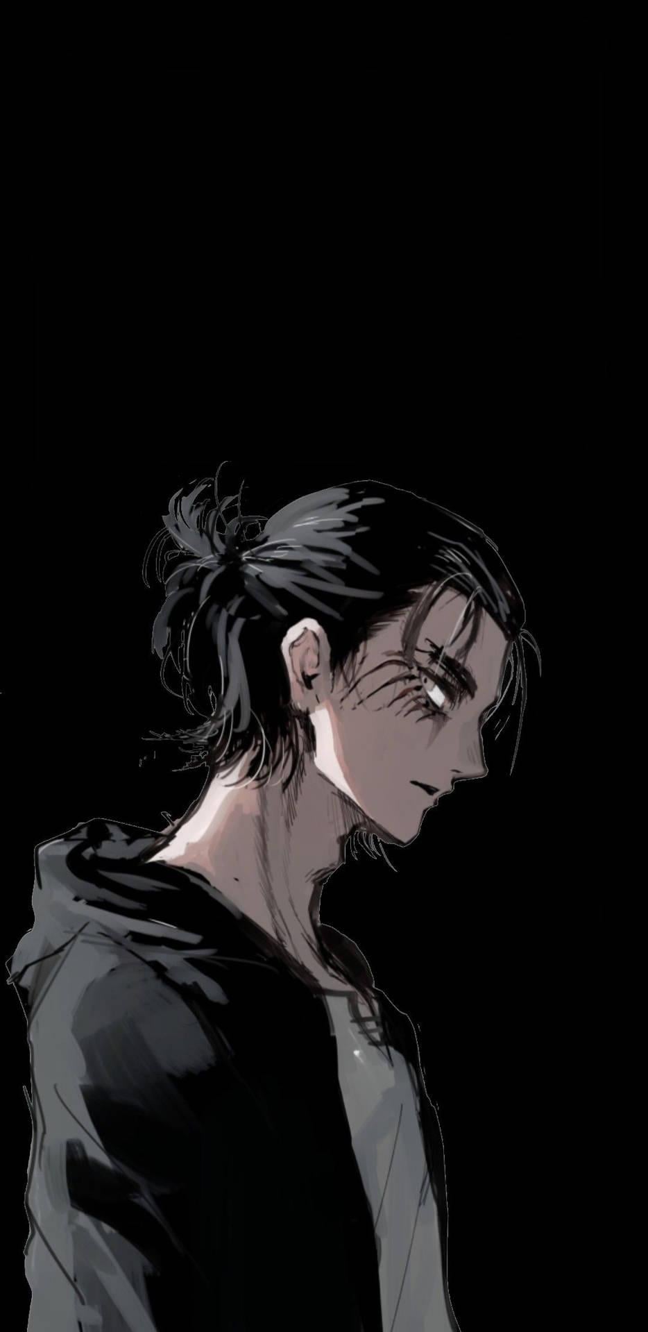 Unleashing Fury Black And White Illustration Of Eren