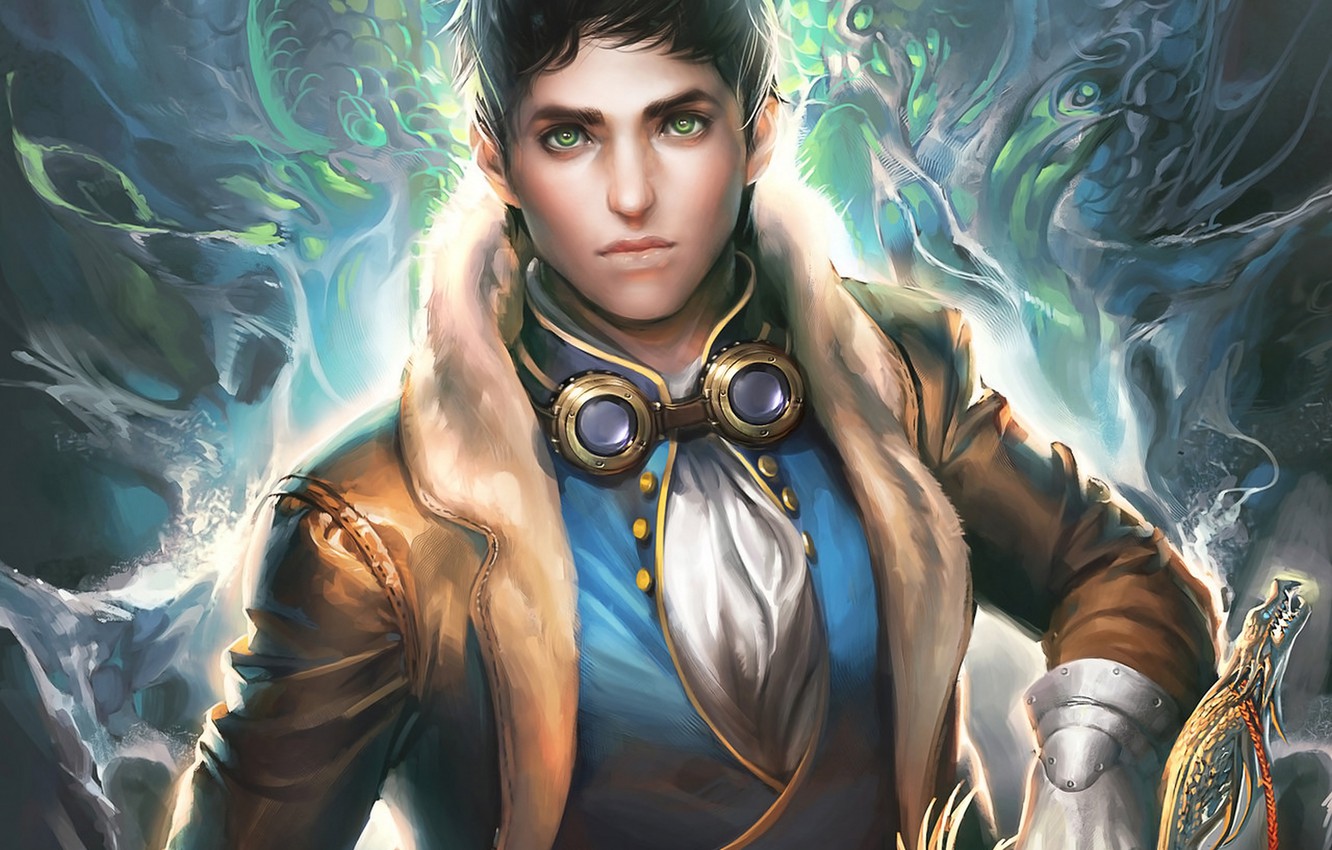 Wallpaper Weapons Magic Dragon Sword Art Glasses Guy The