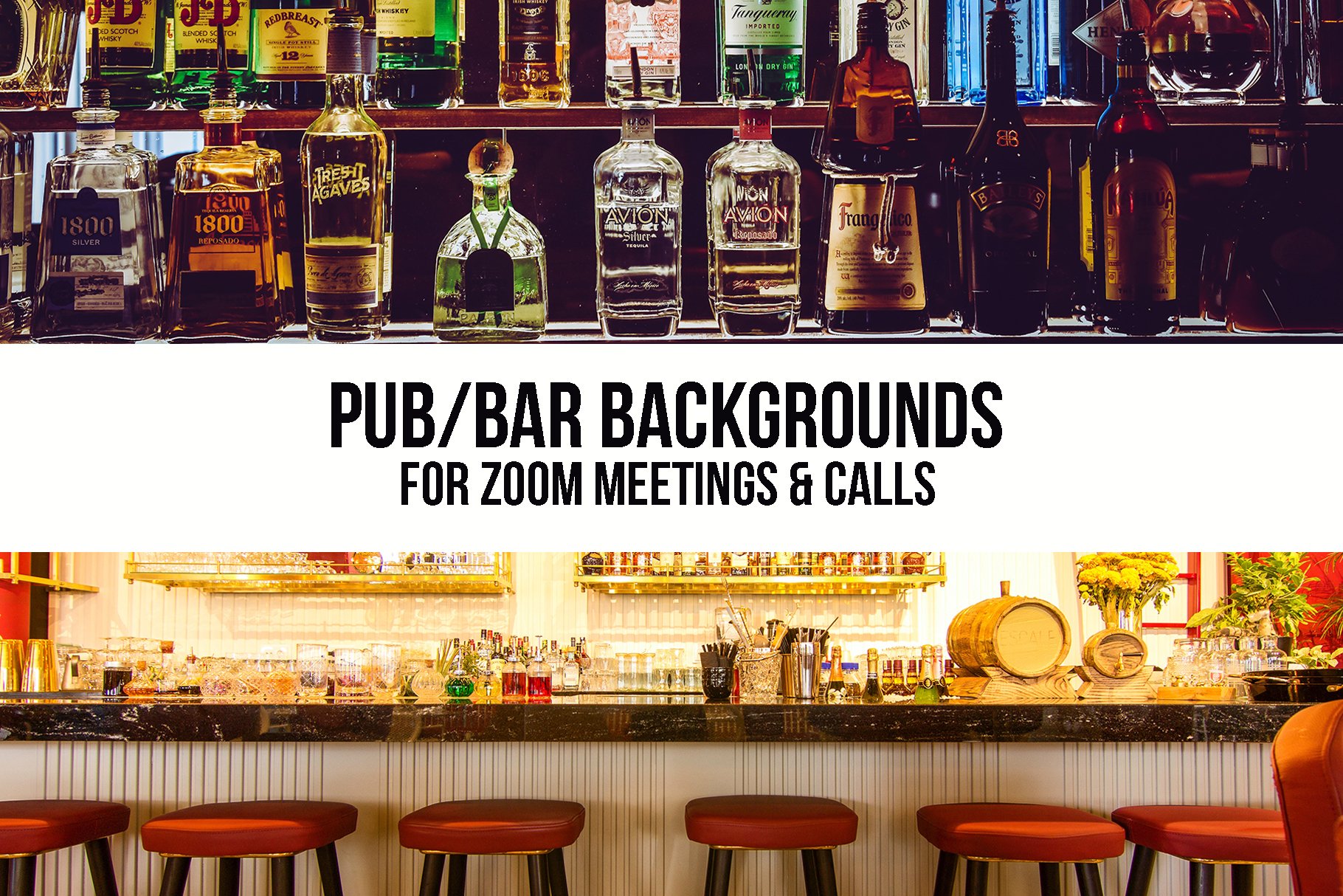 Bar Pub Zoom Background Pack Creative Social Media Templates
