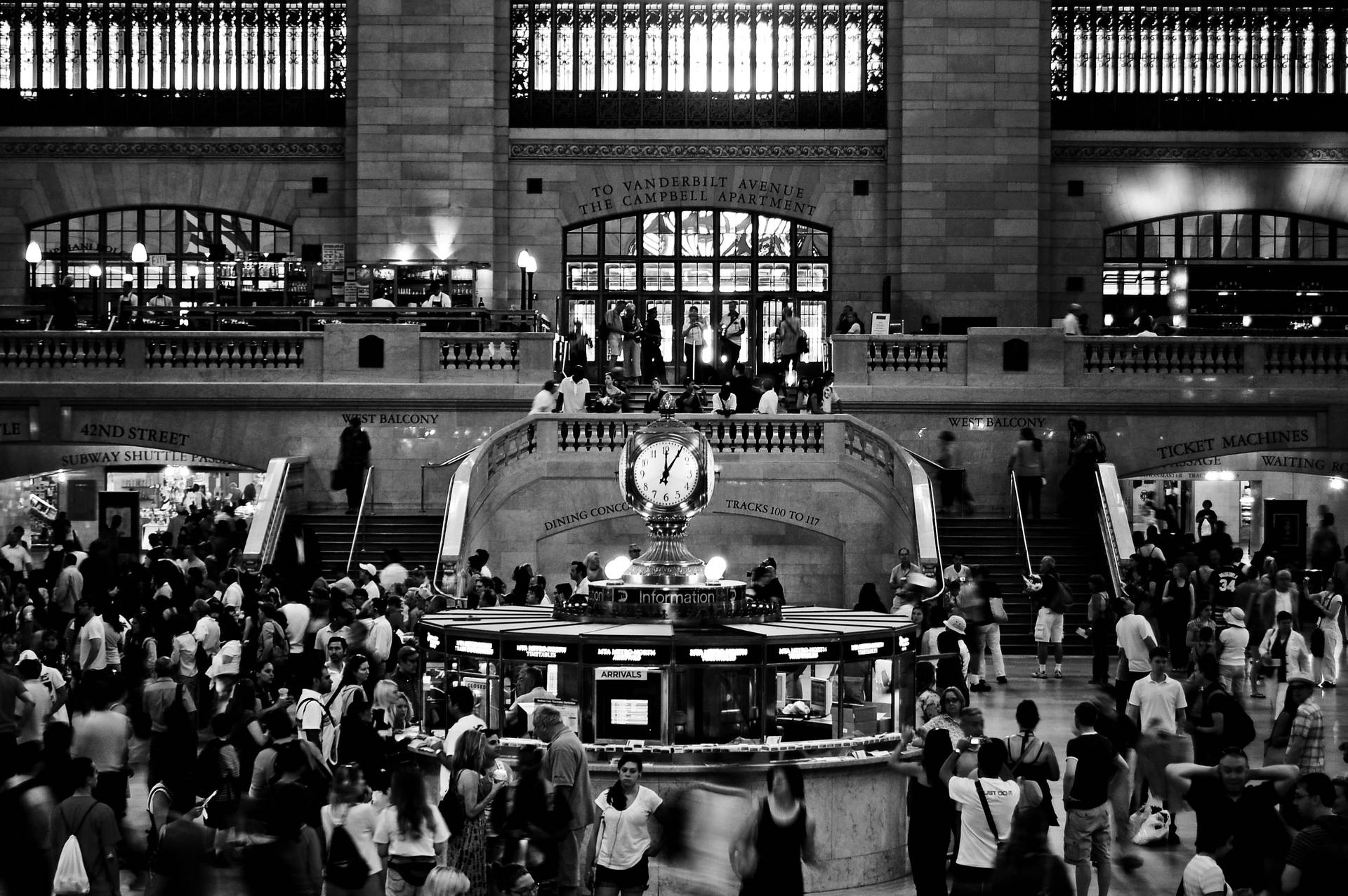Grand Central Station Modern Black And White Wallpaper