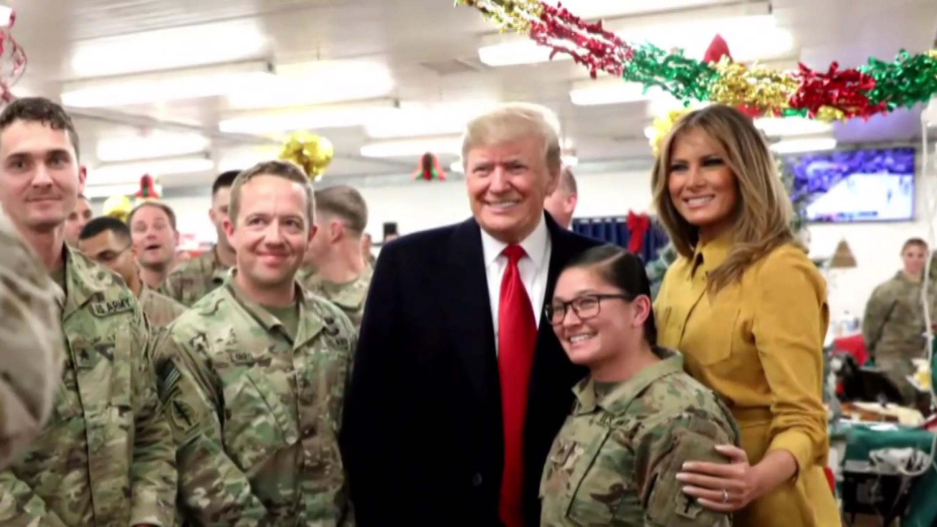 Amid Scorn Over Syria Trump Finally Visits Troops In Bat Zone