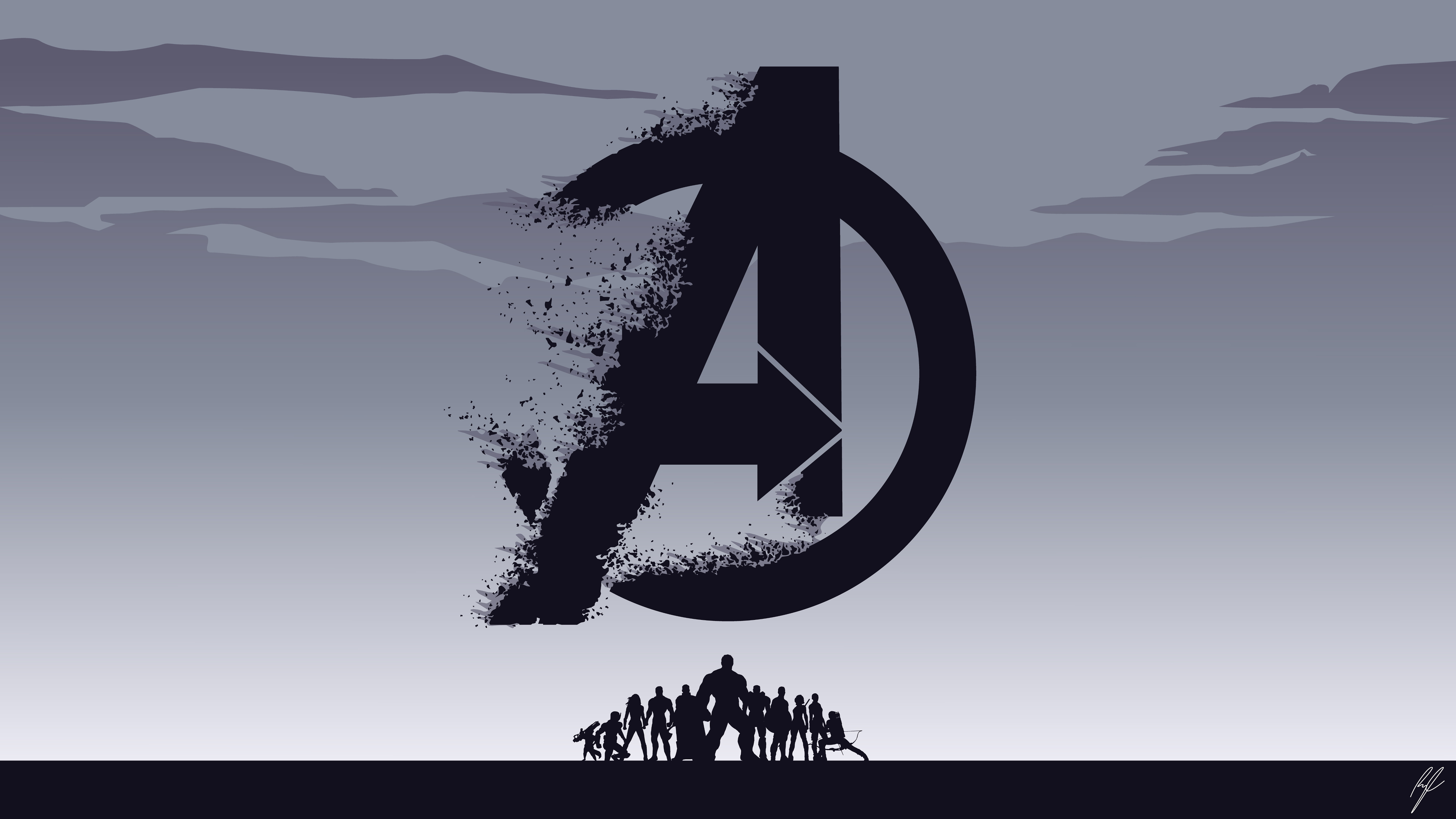Avengers Endgame Logo Minimalist 8k Wallpaper