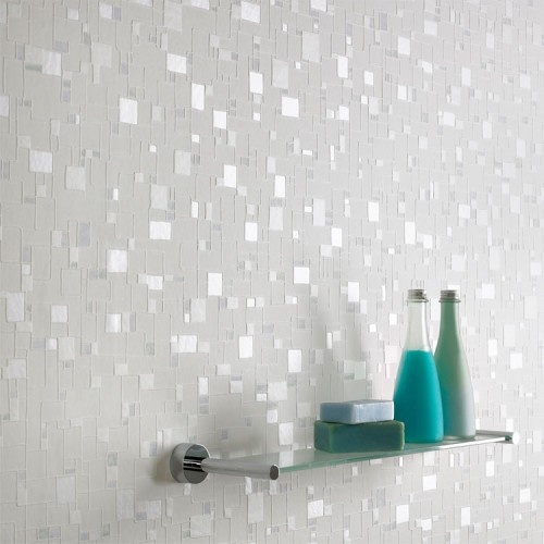 Tiles that replicate wallpaper for bathroom or kitchen Roca Life