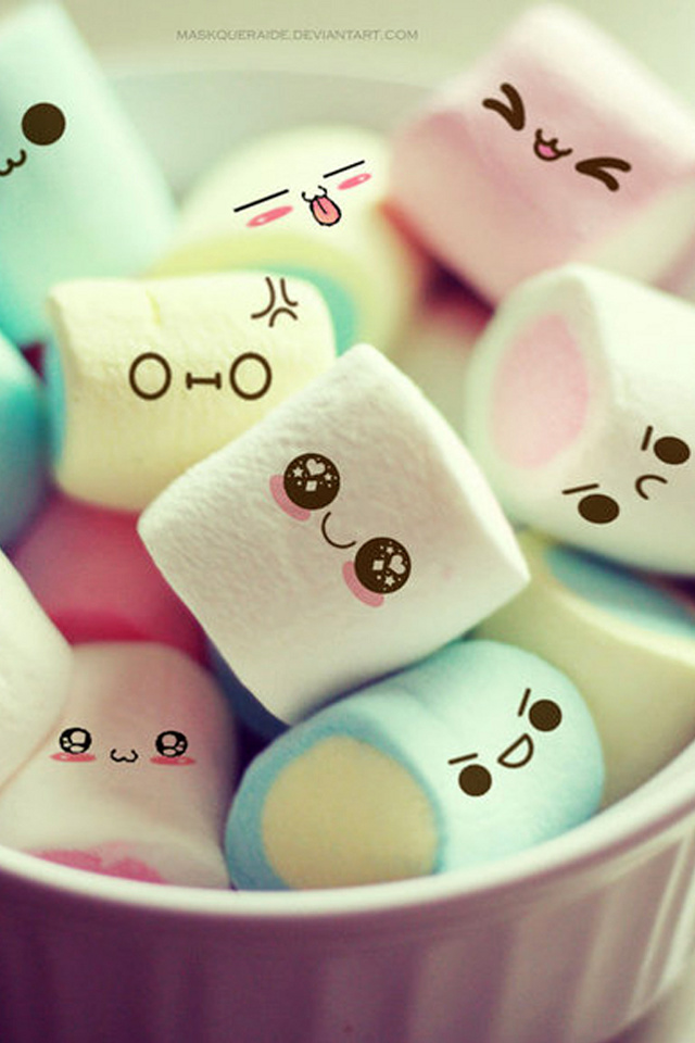 Funny Cute Mallows Iphone 4 Wallpapers 640x960 Mobile Phone Graphics